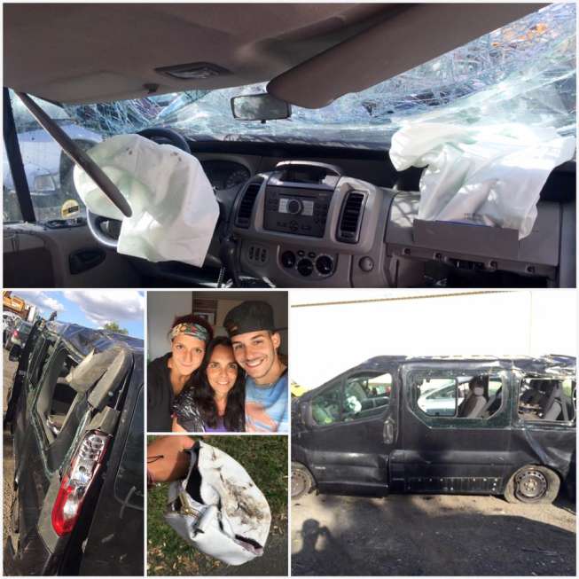 Photos taken by Rebeka Masarova following her accident. 