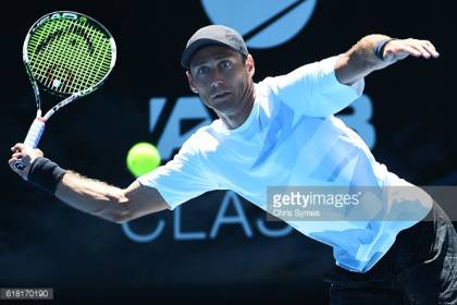 Artem Sitak of New Zealand during qualifying of the 2016 ASB Classic Mens. ASB Tennis Centre, Auckland, New Zealand. Saturday 9 January 2016. Copyright Photo: Chris Symes / www.photosport.nz